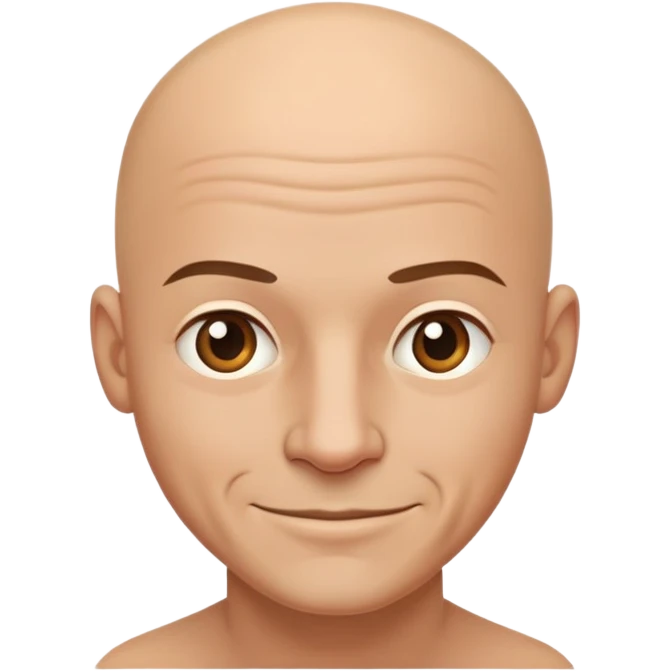 Bald guy smirking emoji