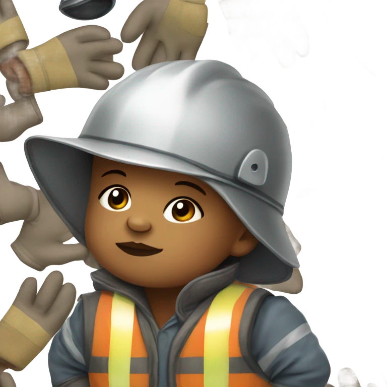 Baby with miner gear emoji