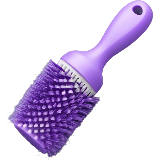 Lilac detangler plastic brush all lilac purple with gaps  in and round at the top with a large loop handle so it’s easy to hang  emoji
