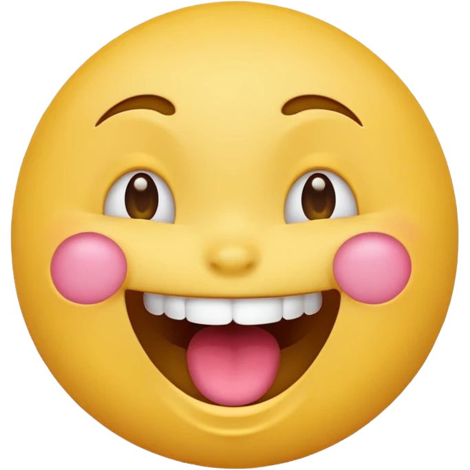 Emoji, yellow round laughing face, open mouth emoji