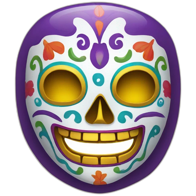 Colorful el muerte happy mask emoji