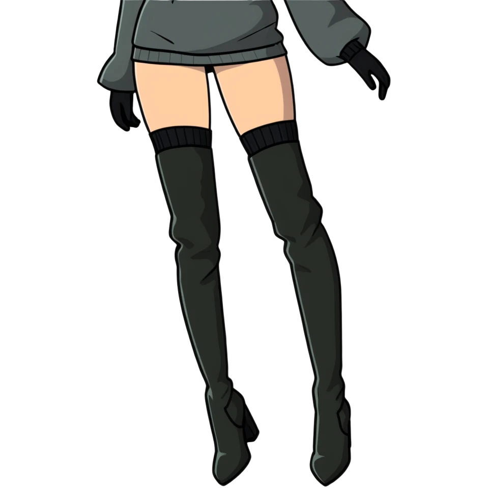 Woman wearing thigh high boots emoji