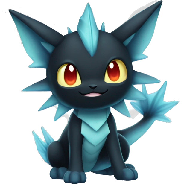 Black Edgy Ethereal Vaporeon-Litten-Torracat full body emoji