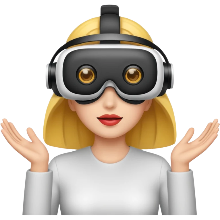 VR wearing woman emoji