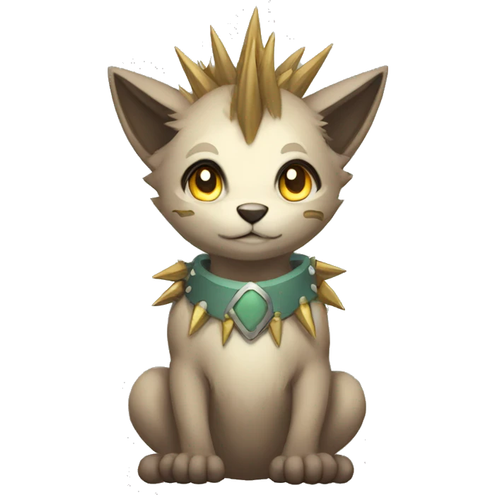 Anthro Sona Fakemon with a spiked collar Full Body emoji