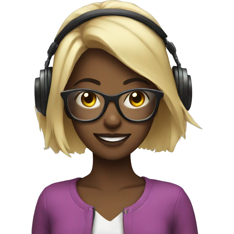 Girl with glasses DJing emoji