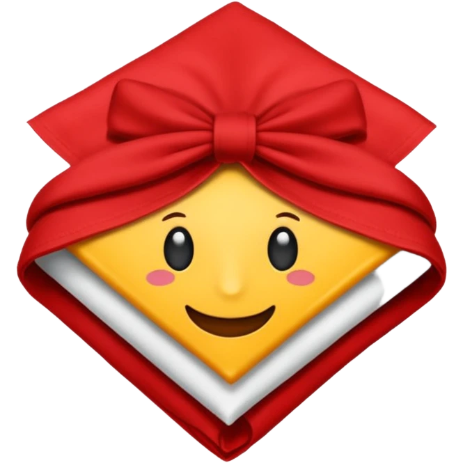 maak een emoticon van alleen een rood zakdoek geen andere dingen er op heen, zo'n oudewetse zakdoek rood emoji