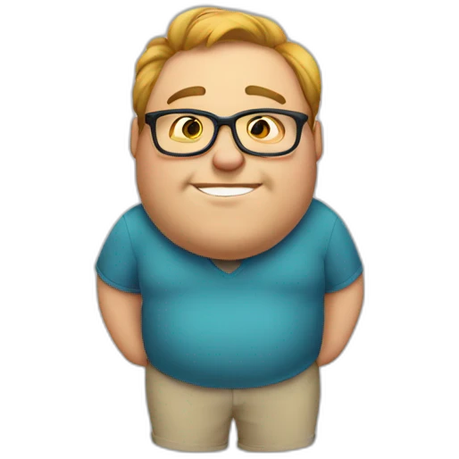 Fat guy wearing glasses emoji