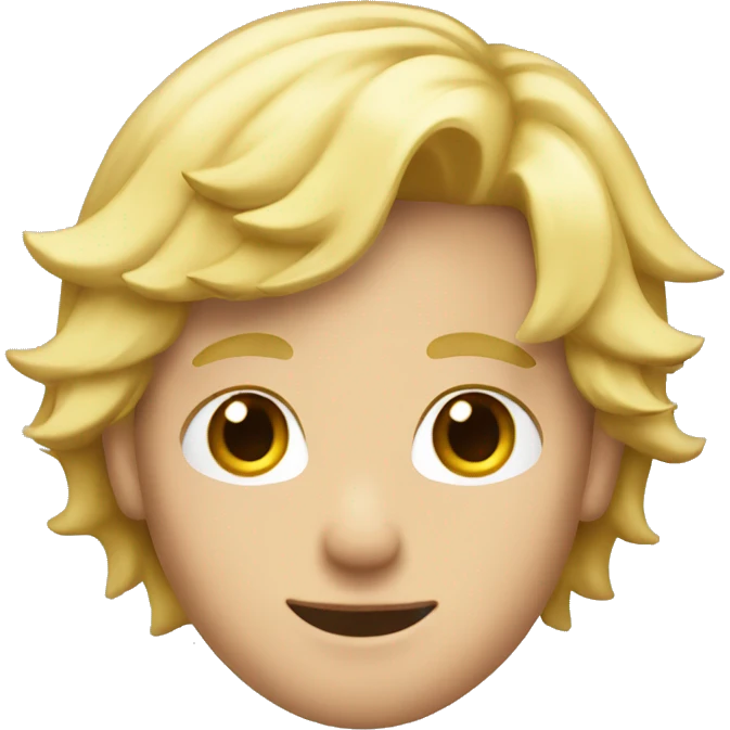 a boy with blond hair with a new era hair emoji