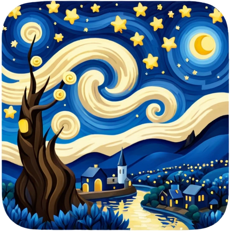 The Starry Night painting emoji