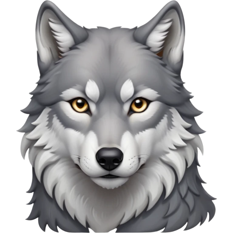 cinematic-noble-realistic-wolf-portrait-emoji,-poised-and-regal,-with-a-strong,-lean-build-and-a-sleek,-well-groomed-fur-of-grey-and-white,-deep-set-soulful-piercing-eyes,-simplified-yet-sharp-and-sophisticated-features,-highly-detailed, zoomed out showing shoulders emoji