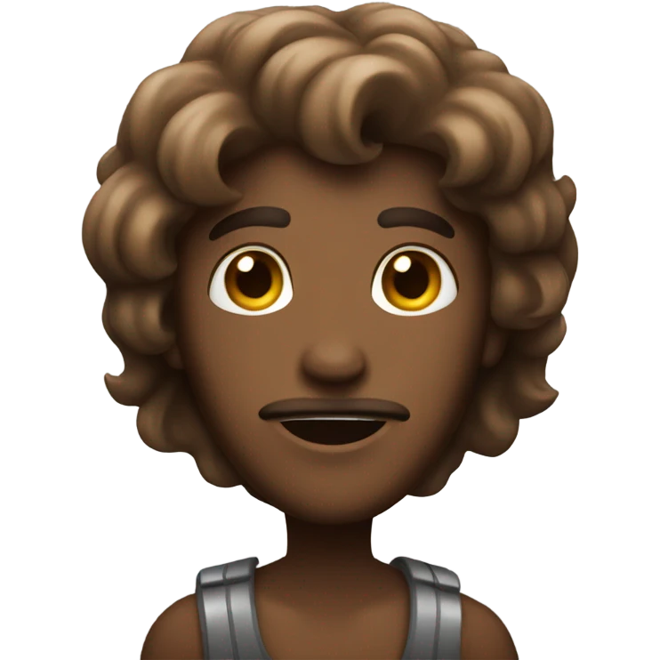 Brown shiny emoji