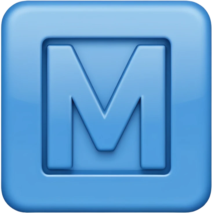 create CAPTIAL LETTER " MA " IN SQUARE SHAPE BLUE BACKGROUND emoji