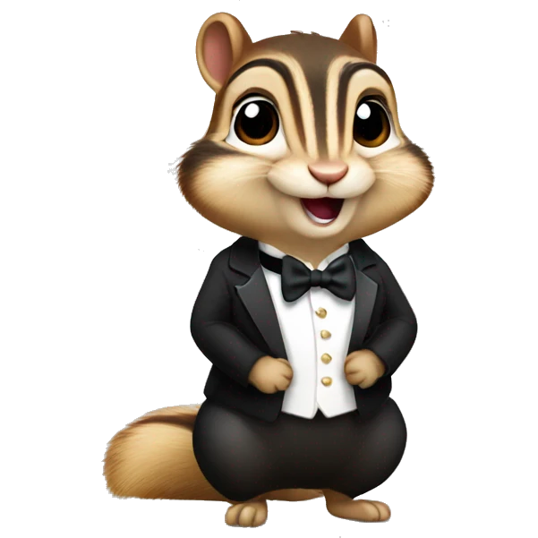 Chipmunk in tuxedo emoji