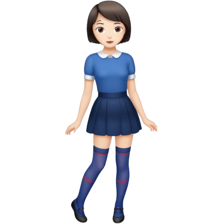 girl with short hair in stockings emoji