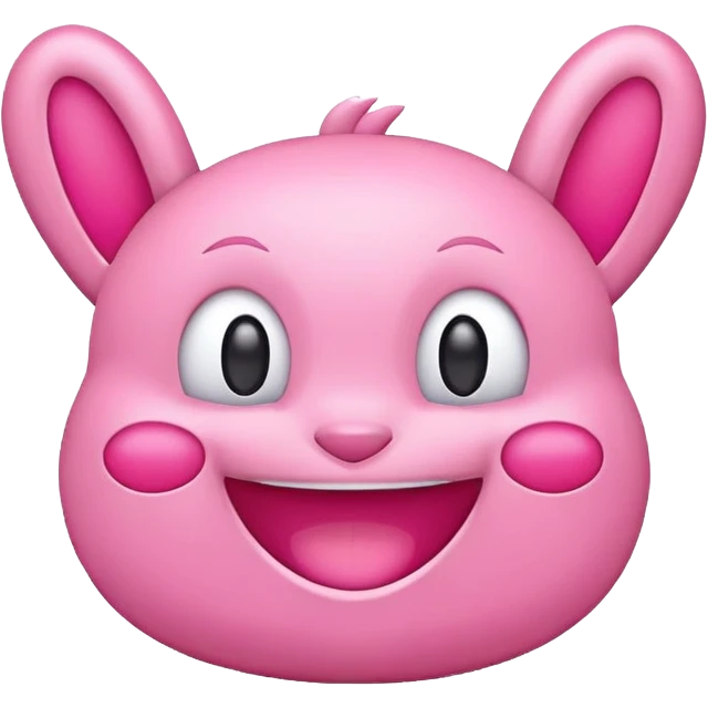 Labubu Toy pink with smile with teeth cute emoji
