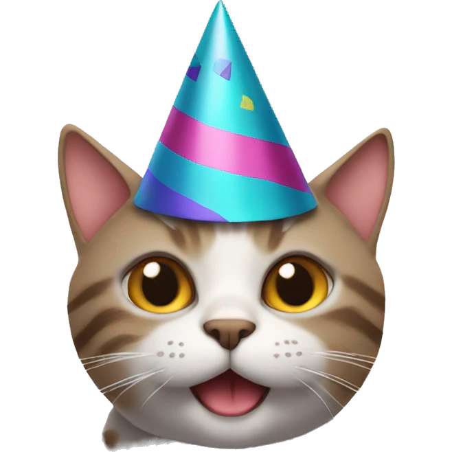 Cat wearing a party hat emoji
