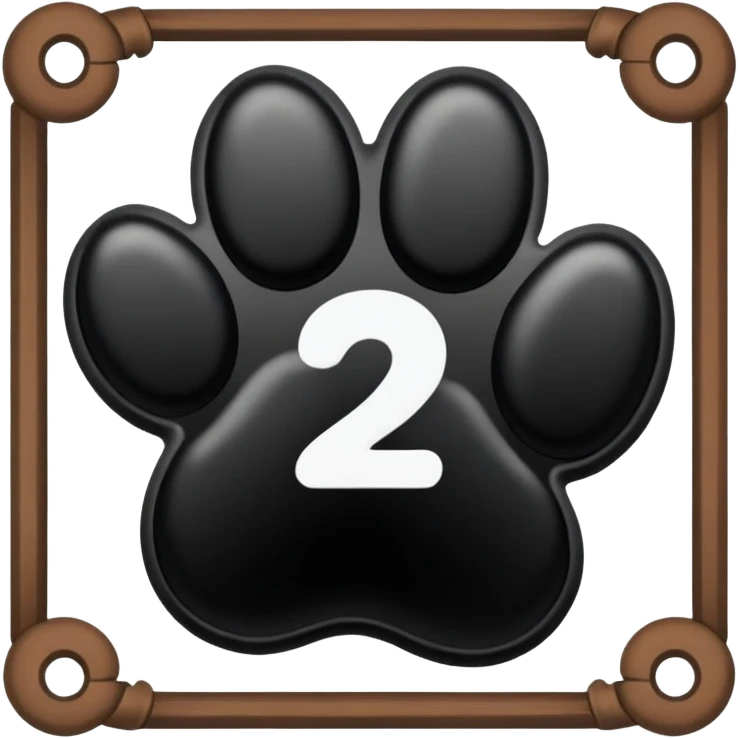 puppy paw print with number 12 inside and a border emoji