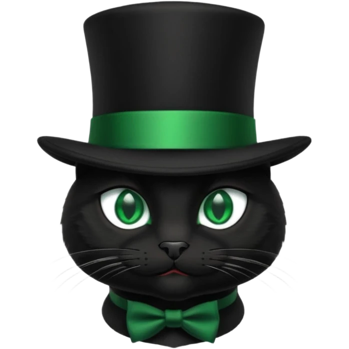A black cat with a top hat emoji