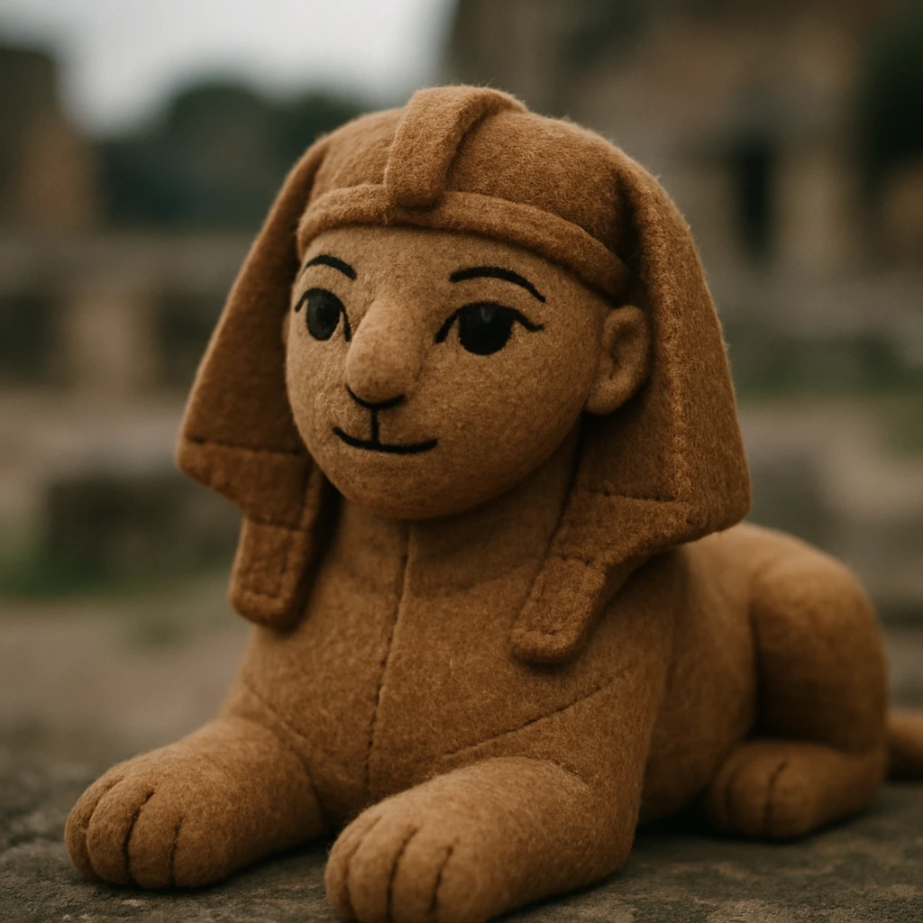 ancient sphinx, plush portrait style emoji