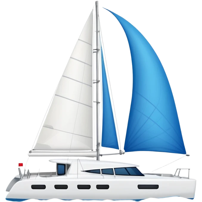 A catamaran with a white background. No wording or lettering on the boat  emoji