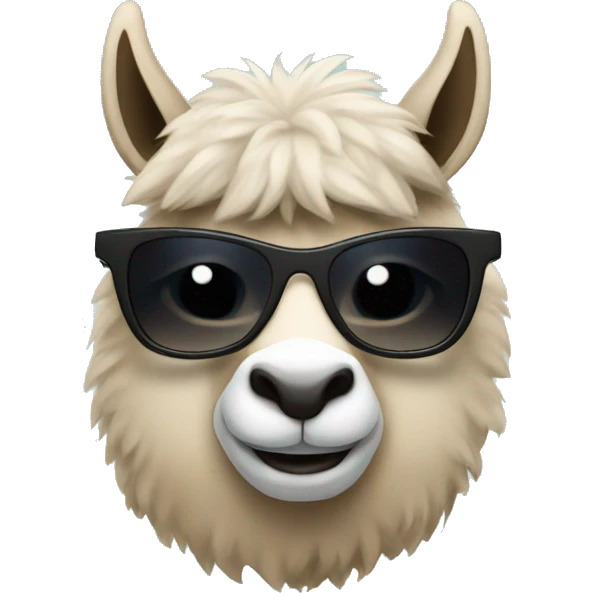 an alpaka wearing sunglasses emoji