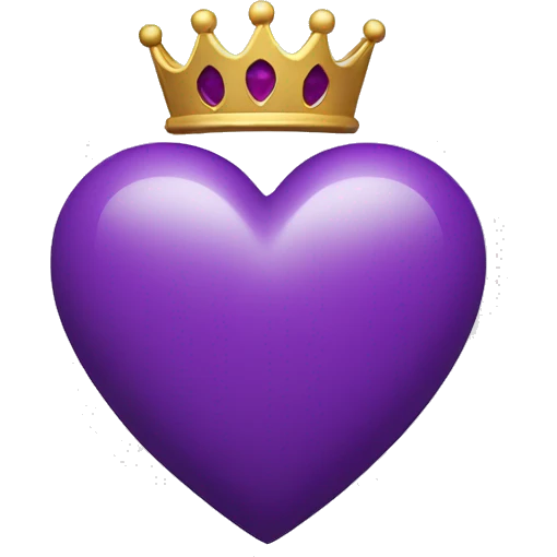 purple heart with crown emoji