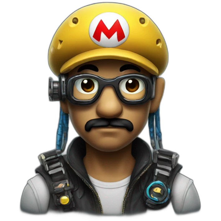 Super Mario Cyberpunk style emoji