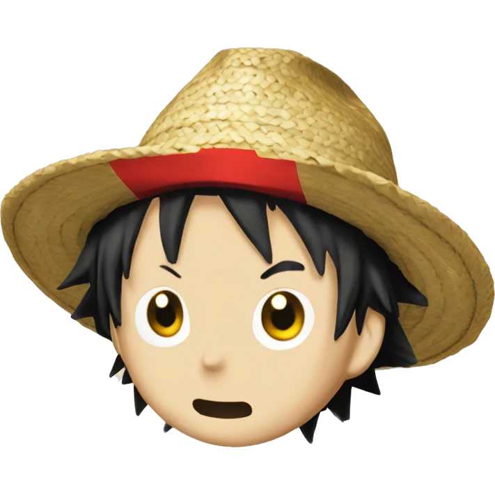 Straw hat with a red band Luffy emoji