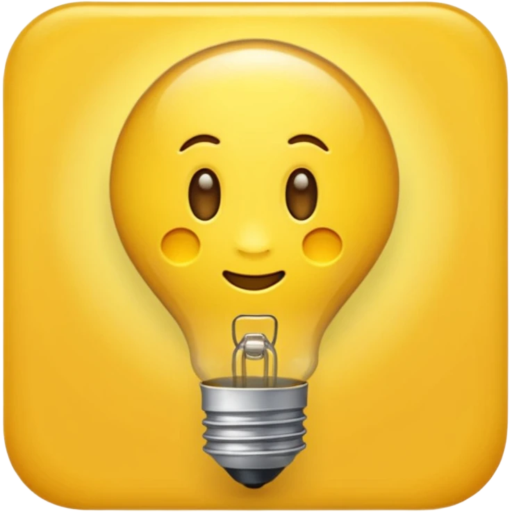 лампочка желтая, от нее исходит свет emoji