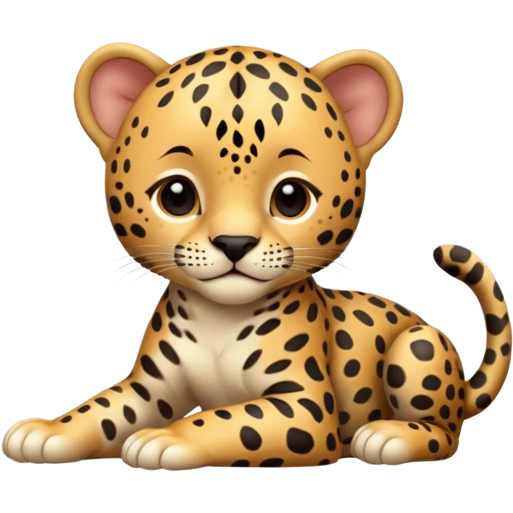 A high-resolution photo-realistic digital illustration of a baby jaguar, chest upward A high-resolution, photo-realistic digital illustration of a majestic baby jaguar emoji