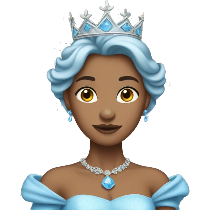 Princess wearing sky blue gown and crown emoji