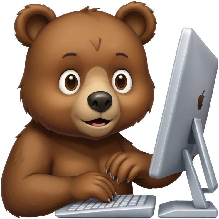 Bear on computer  emoji