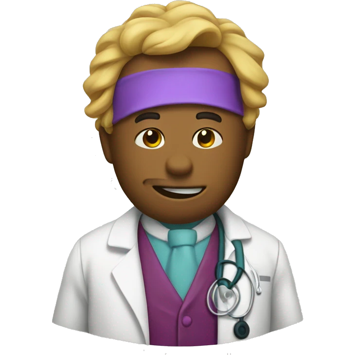 Barney dressed as Doctor  emoji