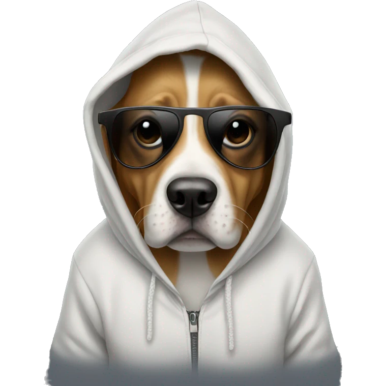 Dog with a hoodie and sunglasses  emoji