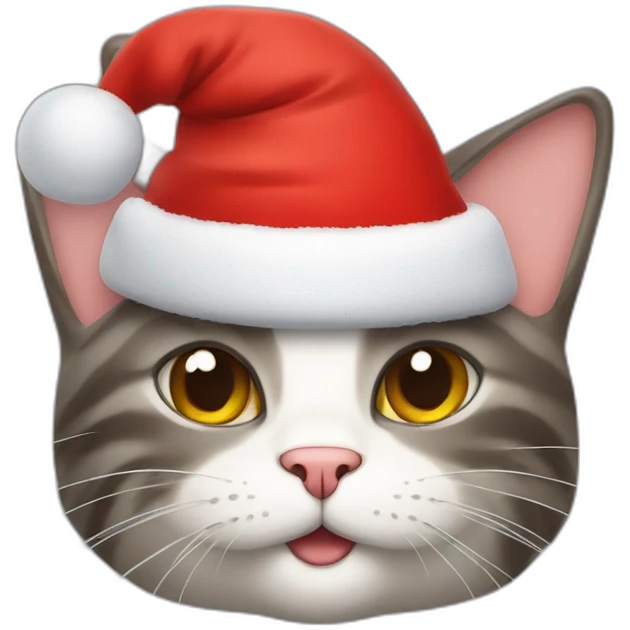 Cat in Santa Claus hat emoji