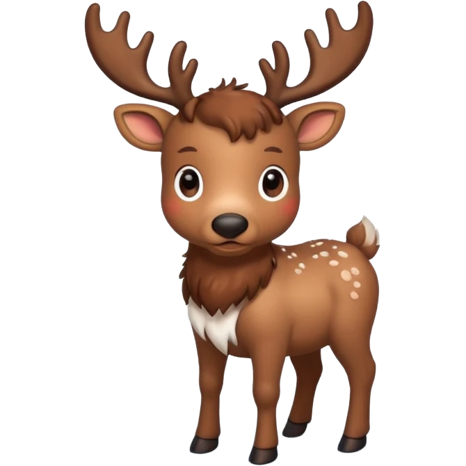 reindeer baby  cute, full body snow emoji