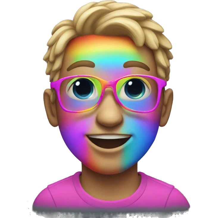 Neon rainbow emoji
