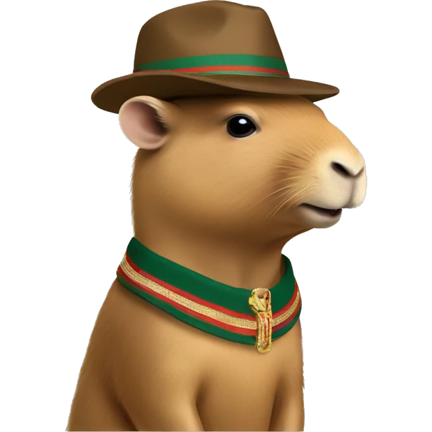 Capybara with gucci cap emoji