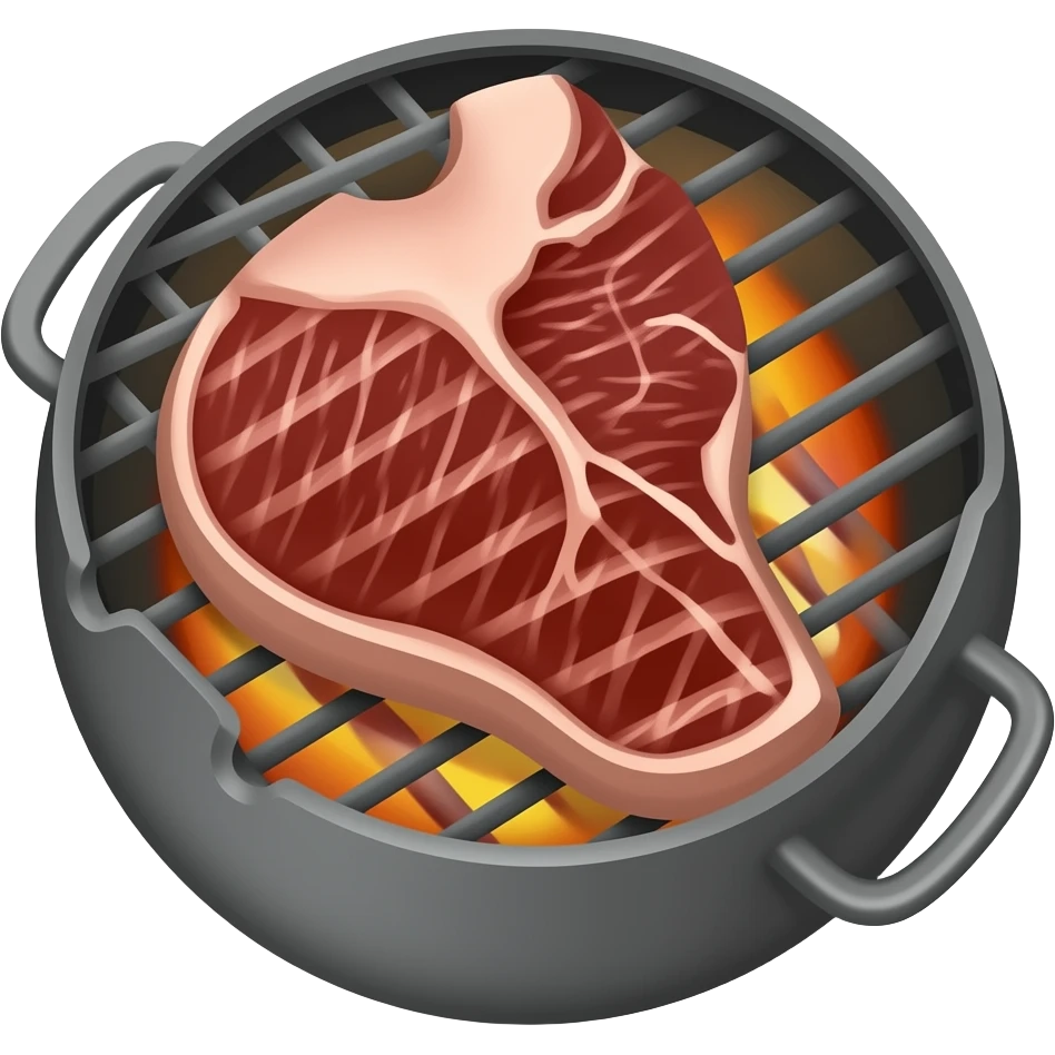 meat beef on grill emoji