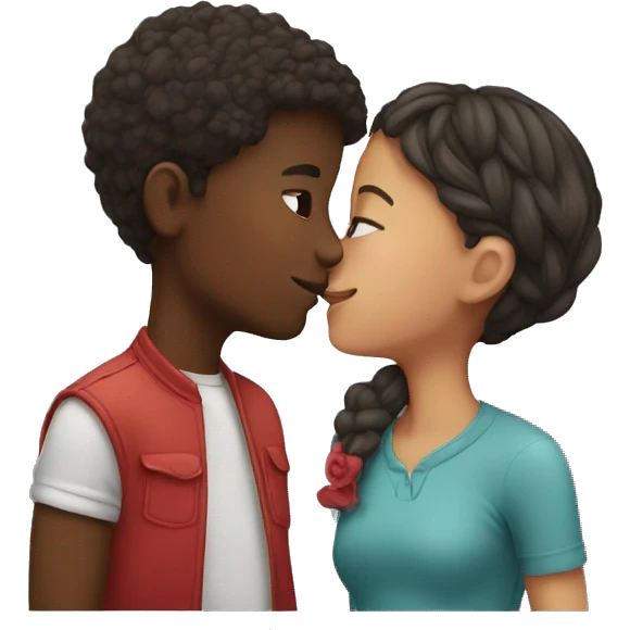 Boy and girl kissing emoji