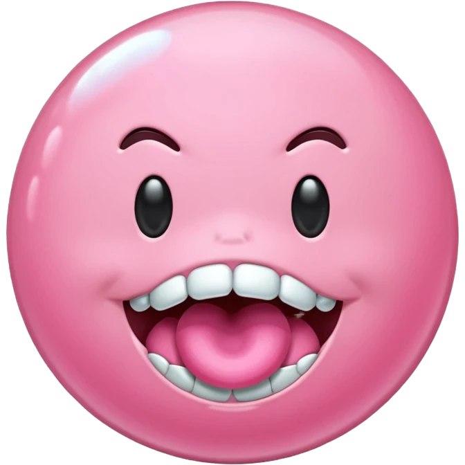 Pink bubble-gum emoji