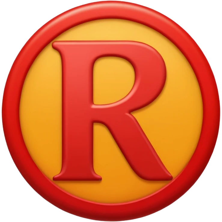 Red circle and R combo emoji