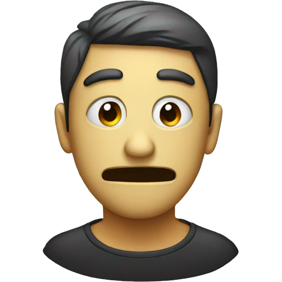 Sad person with a happy mask emoji