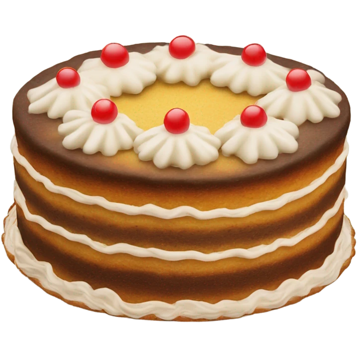 german long chirstmas cake with poweders sugar emoji