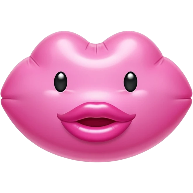 pink puffy inflatable balloon lips emoji