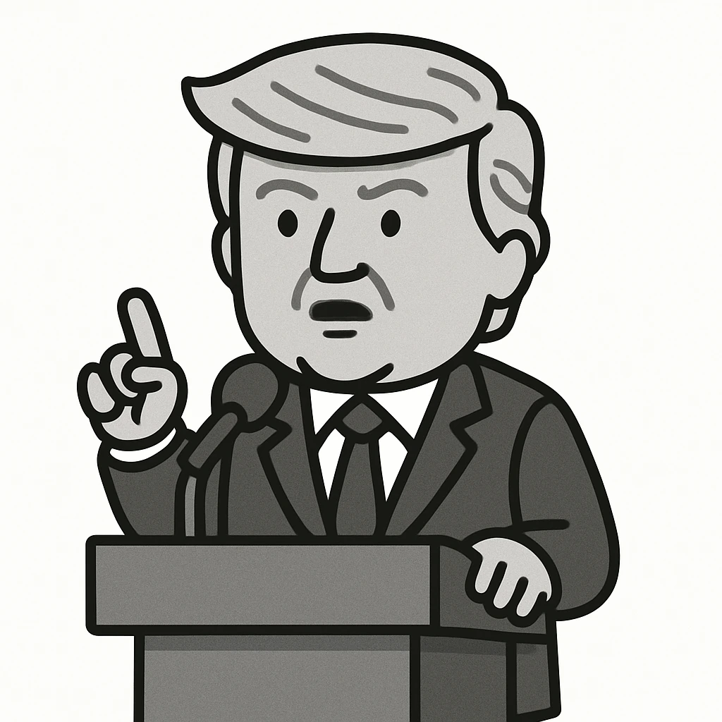 Donald Trump speaking at a rally emoji