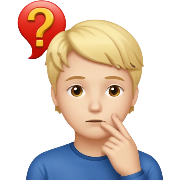 thinking face with hand on chin and question mark emoji