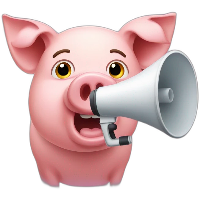 face of a pig talking into megaphone emoji