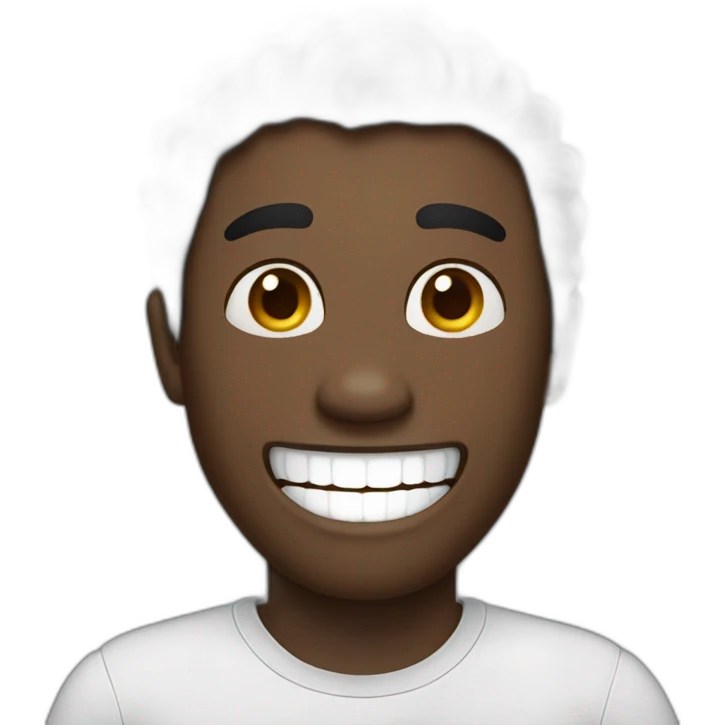 owerweight black hair man is laughing  emoji